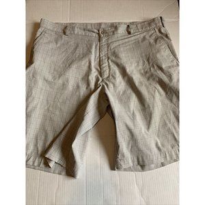 Mens Nike Golf Shorts Dri Fit Sz 40 Tan Plaid Color